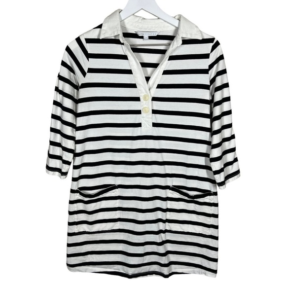 The Nines by HATCH Maternity Stripe 3/4 Sleeve Dress Size XS Black White - Picture 1 of 9